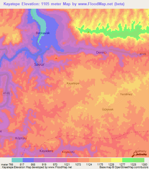 Kayatepe,Turkey Elevation Map