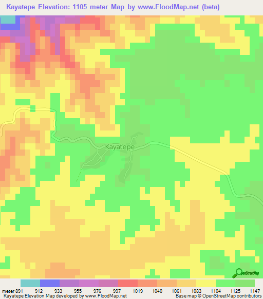 Kayatepe,Turkey Elevation Map