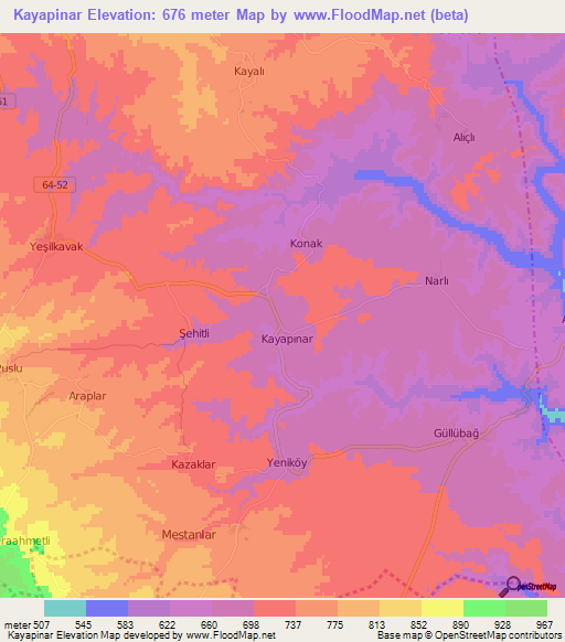 Kayapinar,Turkey Elevation Map