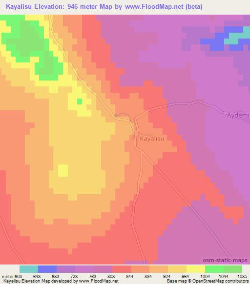 Kayalisu,Turkey Elevation Map