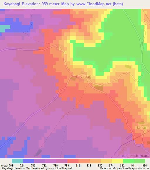 Kayabagi,Turkey Elevation Map