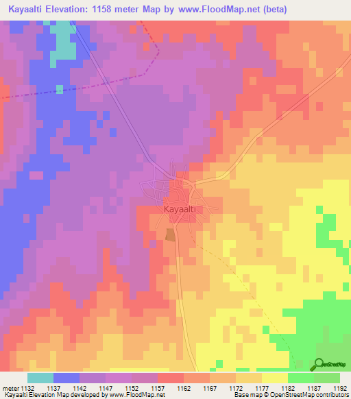 Kayaalti,Turkey Elevation Map