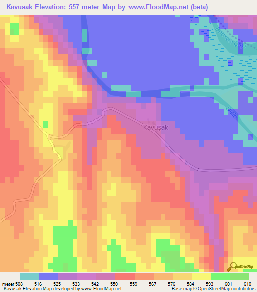 Kavusak,Turkey Elevation Map