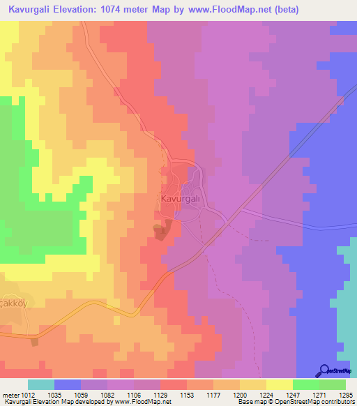 Kavurgali,Turkey Elevation Map