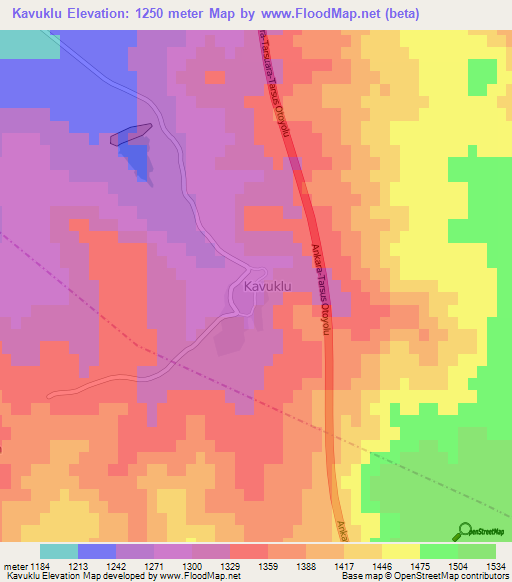 Kavuklu,Turkey Elevation Map