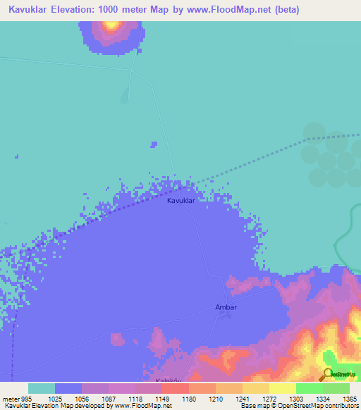 Kavuklar,Turkey Elevation Map