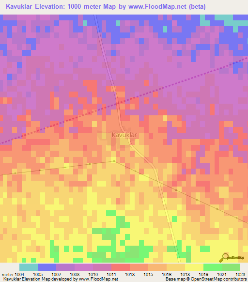 Kavuklar,Turkey Elevation Map