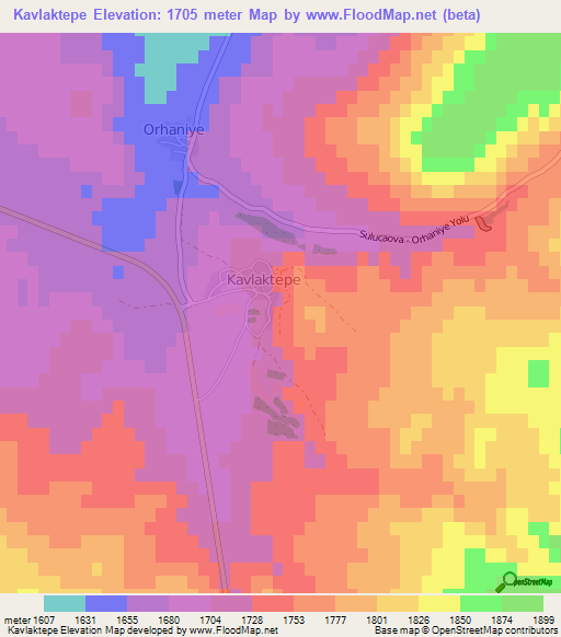 Kavlaktepe,Turkey Elevation Map