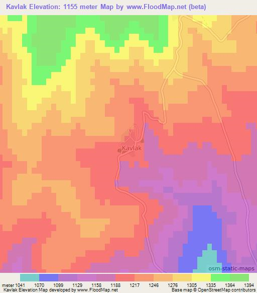 Kavlak,Turkey Elevation Map