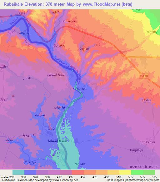 Rubaikale,Turkey Elevation Map