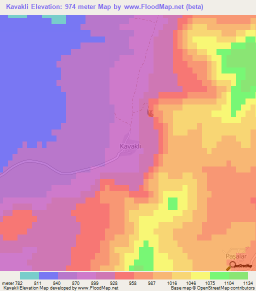 Kavakli,Turkey Elevation Map