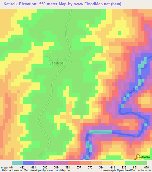 Katircik,Turkey Elevation Map