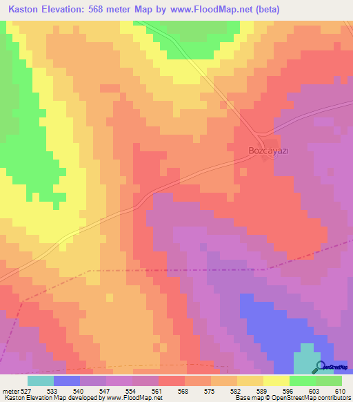 Kaston,Turkey Elevation Map