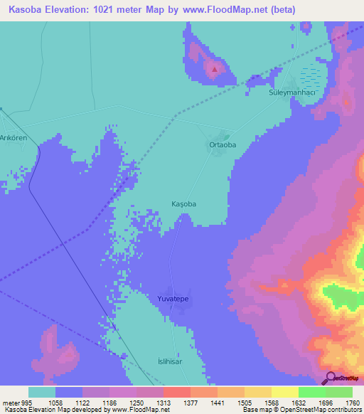 Kasoba,Turkey Elevation Map