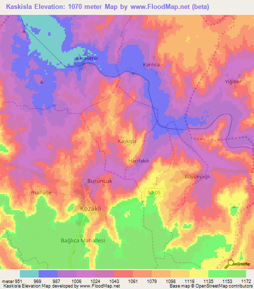 Kaskisla,Turkey Elevation Map