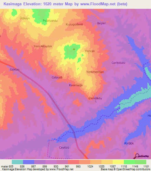 Kasimaga,Turkey Elevation Map