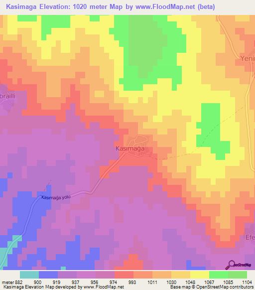 Kasimaga,Turkey Elevation Map