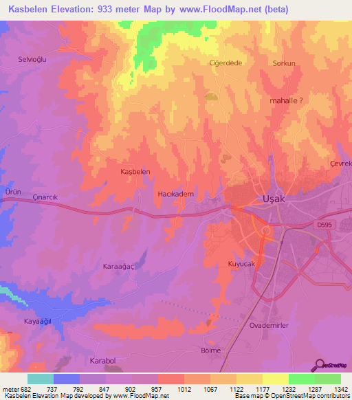 Kasbelen,Turkey Elevation Map