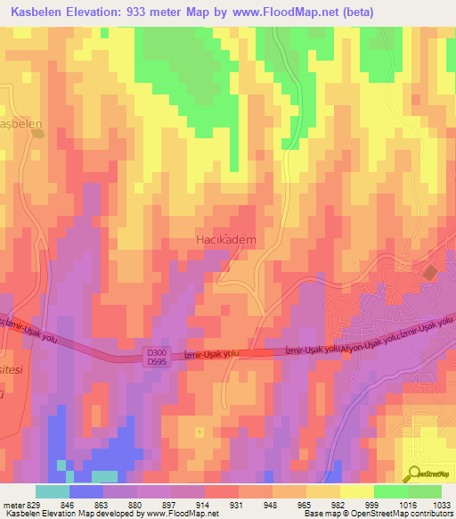 Kasbelen,Turkey Elevation Map