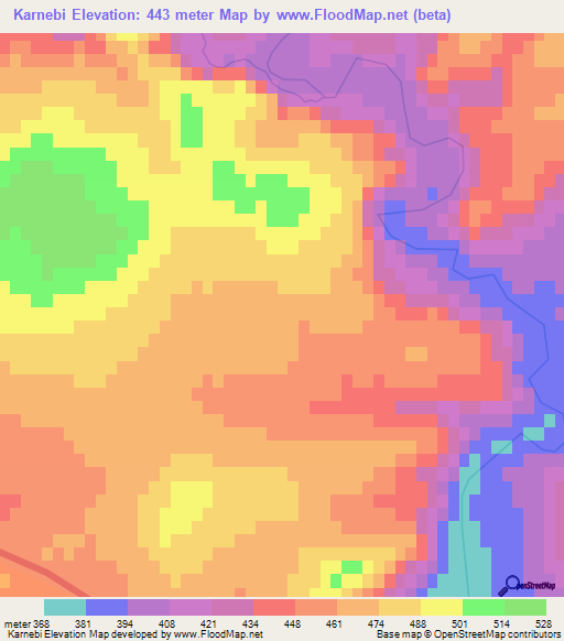 Karnebi,Turkey Elevation Map