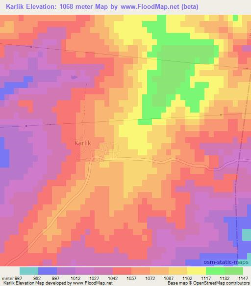 Karlik,Turkey Elevation Map