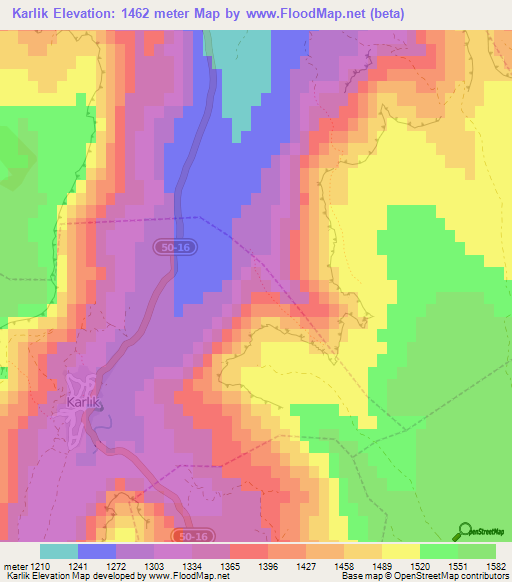 Karlik,Turkey Elevation Map