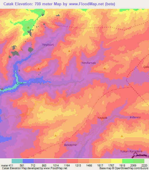 Catak,Turkey Elevation Map