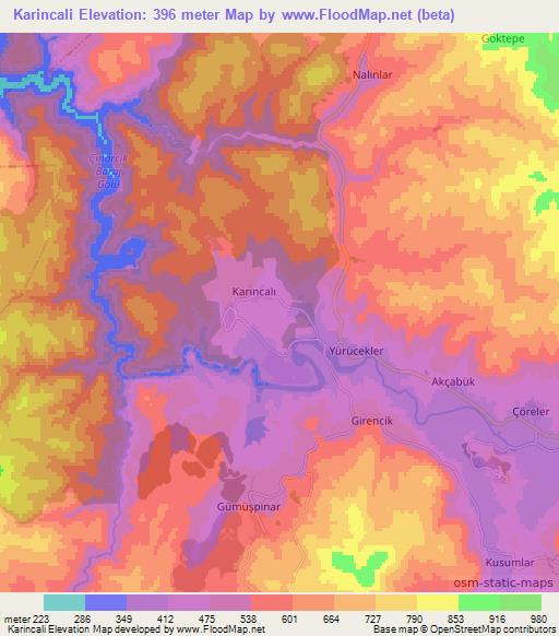 Karincali,Turkey Elevation Map