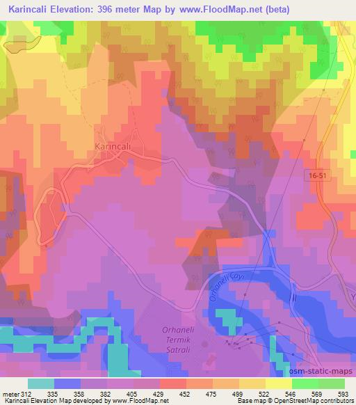 Karincali,Turkey Elevation Map