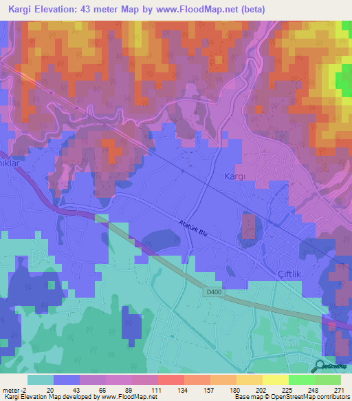 Kargi,Turkey Elevation Map