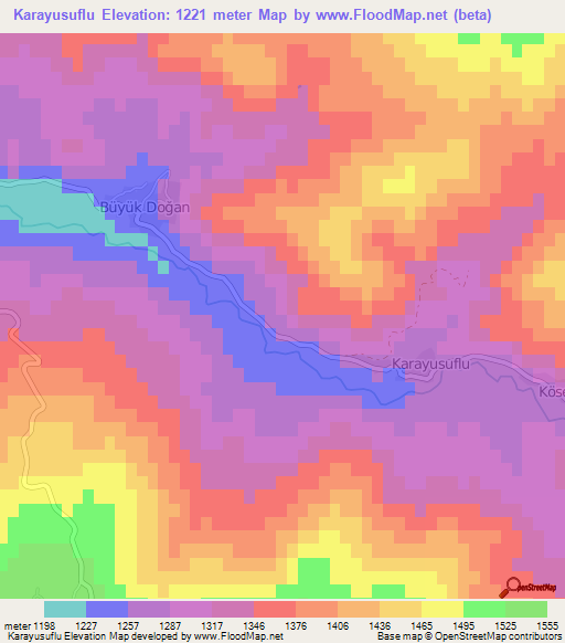 Karayusuflu,Turkey Elevation Map