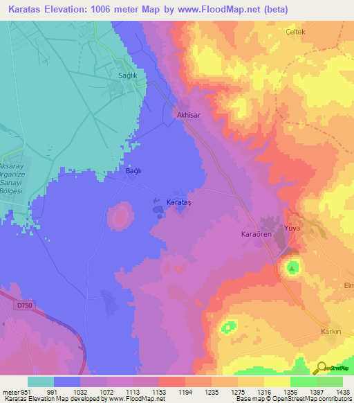 Karatas,Turkey Elevation Map