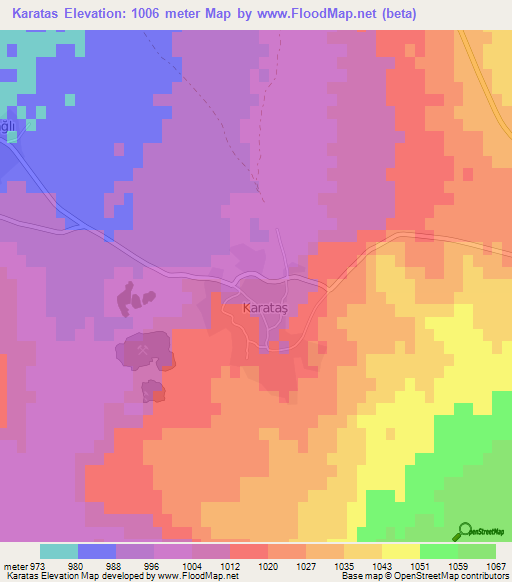 Karatas,Turkey Elevation Map