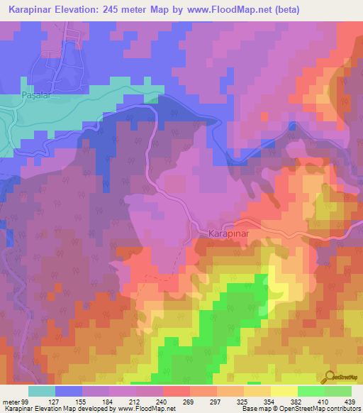 Karapinar,Turkey Elevation Map