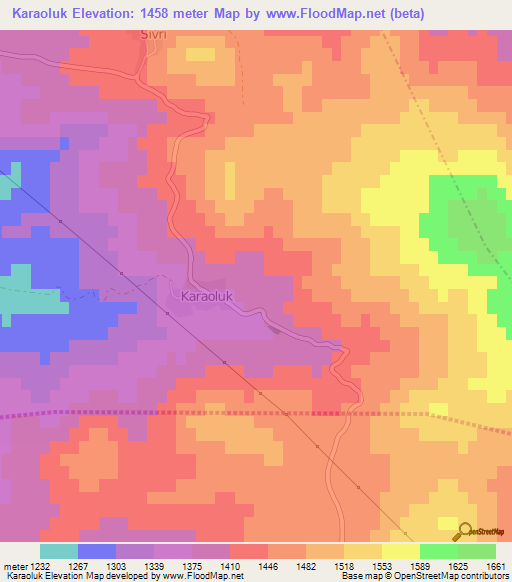 Karaoluk,Turkey Elevation Map