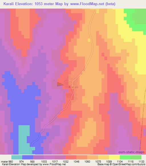 Karali,Turkey Elevation Map