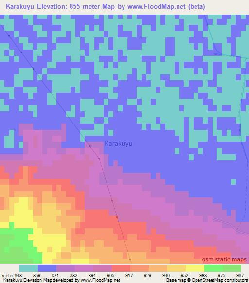 Karakuyu,Turkey Elevation Map