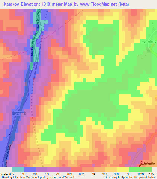 Karakoy,Turkey Elevation Map