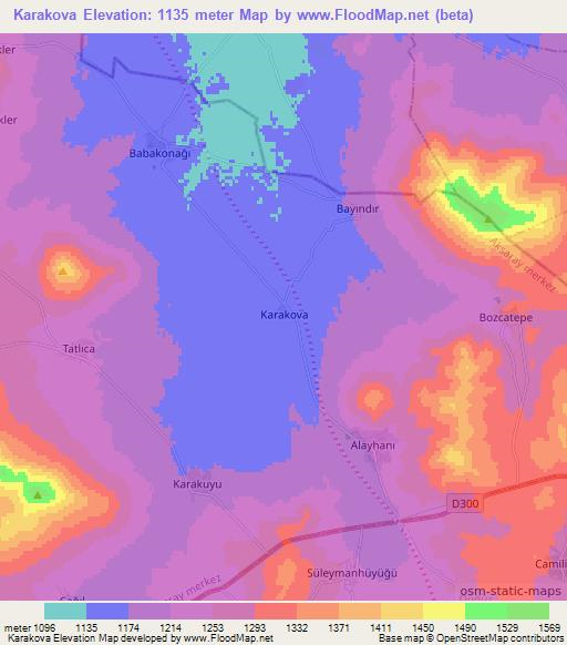 Karakova,Turkey Elevation Map