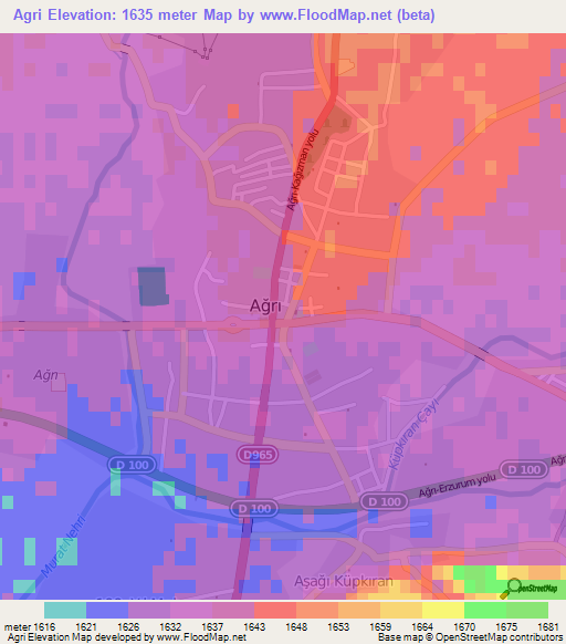 Agri,Turkey Elevation Map