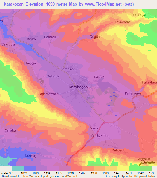 Karakocan,Turkey Elevation Map