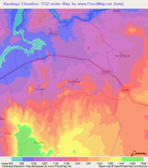 Karakaya,Turkey Elevation Map