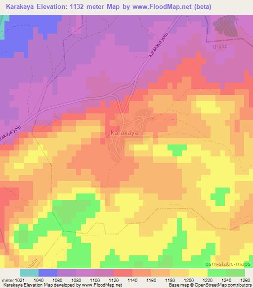 Karakaya,Turkey Elevation Map