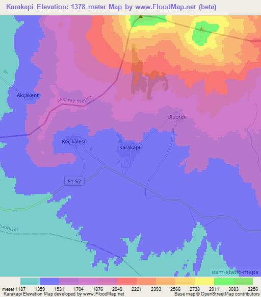 Karakapi,Turkey Elevation Map