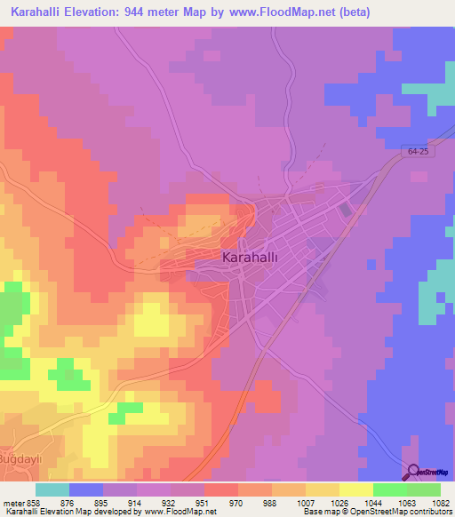 Karahalli,Turkey Elevation Map