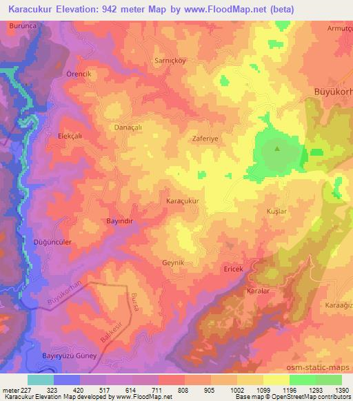 Karacukur,Turkey Elevation Map