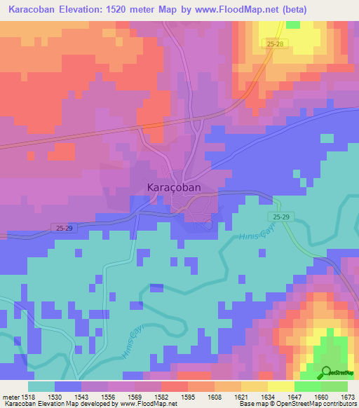 Karacoban,Turkey Elevation Map