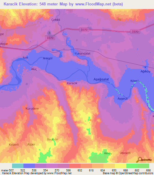 Karacik,Turkey Elevation Map