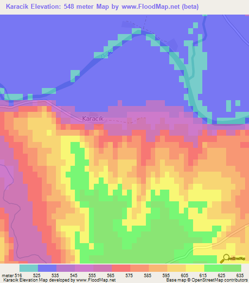 Karacik,Turkey Elevation Map