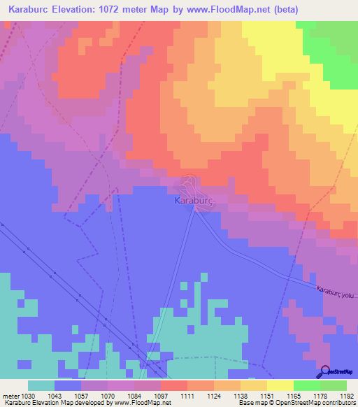 Karaburc,Turkey Elevation Map